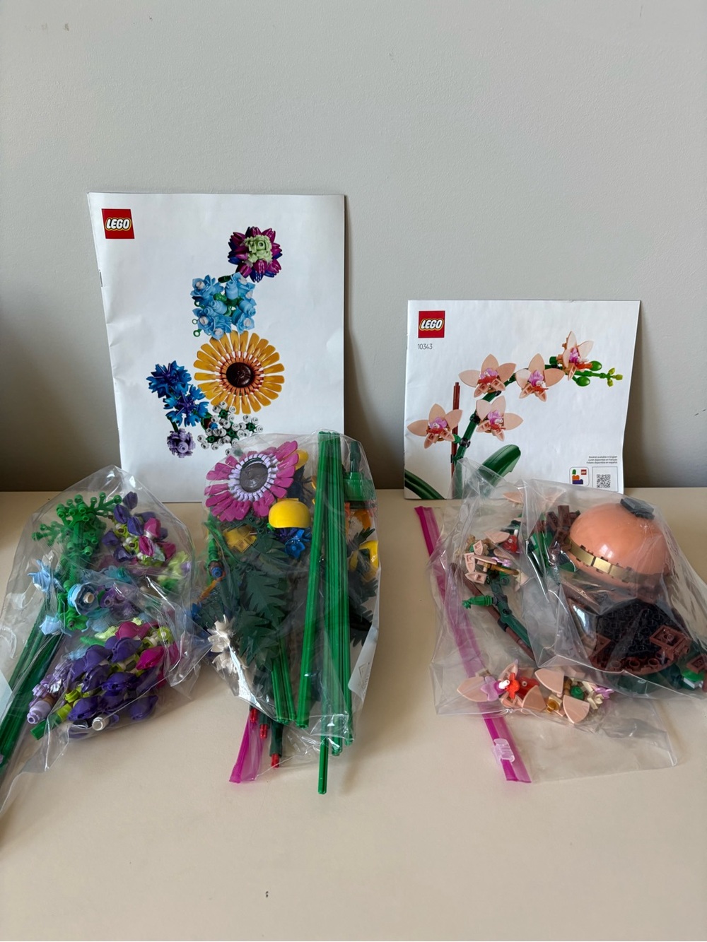 Double Lego Floral Building Pack- Wildflower Bouquet and Mini Orchid